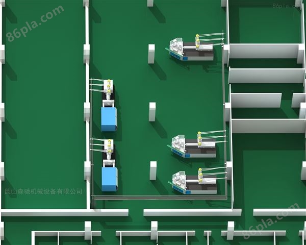 吹塑机吹瓶机 集中供料系统设计1机1管