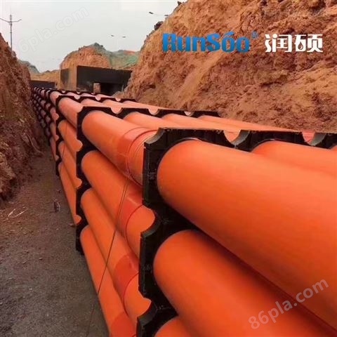 润硕厂家定制dn160橘红色MPP电力电缆保护管